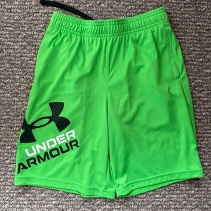 Under Armour Boys Neon Green Athletic Shorts